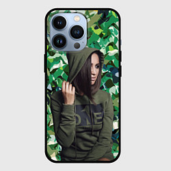 Чехол для iPhone 13 Pro Olga Buzova - camouflage, цвет: 3D-черный