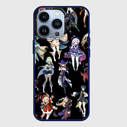 Чехол для iPhone 13 Pro GENSHIN IMPACT ПЕРСОНАЖИ ИГРЫ HEROES, цвет: 3D-тёмно-синий