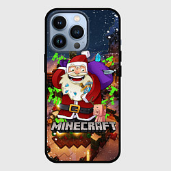 Чехол для iPhone 13 Pro НОВОГОДНЯЯ ЁЛКА В МАЙНКРАФТ SANTA CLAUS, цвет: 3D-черный