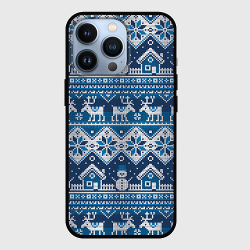 Чехол iPhone 13 Pro Christmas Pattern / 3D-Черный – фото 1