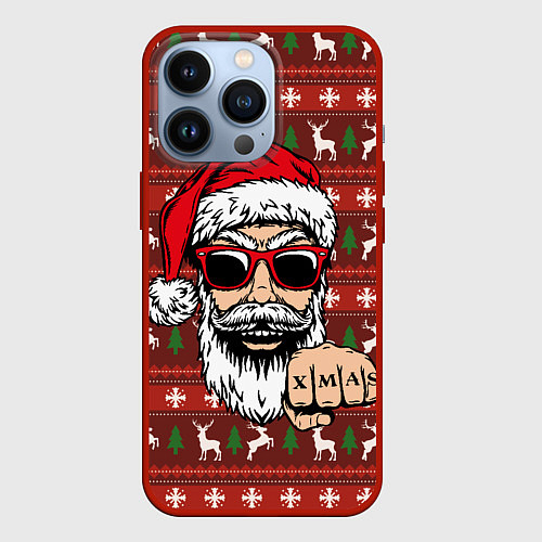 Чехол iPhone 13 Pro Bad Santa Плохой Санта / 3D-Красный – фото 1