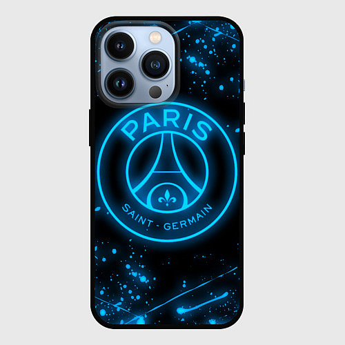 Чехол iPhone 13 Pro PSG NEON STYLE SPORT ПСГ НЕОН / 3D-Черный – фото 1