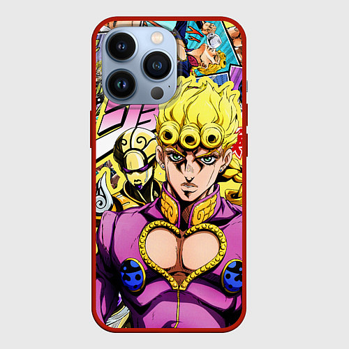 Чехол iPhone 13 Pro JoJos Bizarre Adventure - Джорно Джованна / 3D-Красный – фото 1