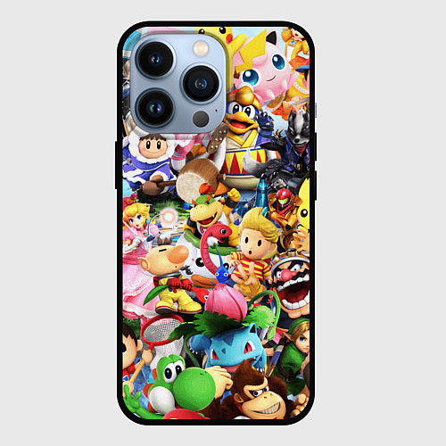 Чехол iPhone 13 Pro SUPER SMASH BROS ГЕРОИ ИГРЫ / 3D-Черный – фото 1