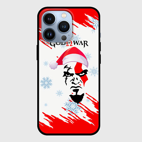 Чехол iPhone 13 Pro Новогодний God of War / 3D-Черный – фото 1