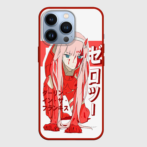 Чехол iPhone 13 Pro Zero Two - Darling in the Franxx / 3D-Красный – фото 1