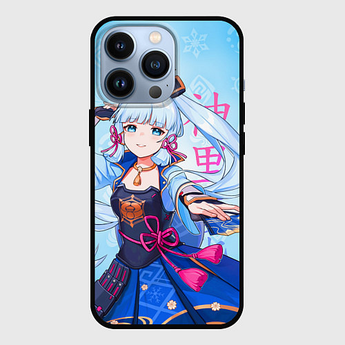 Чехол iPhone 13 Pro Аяка - Геншин Импакт / 3D-Черный – фото 1