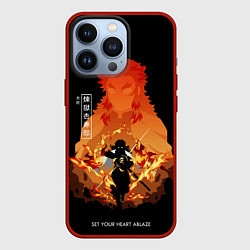 Чехол для iPhone 13 Pro Ренгоку Кенджуро пылай клинок демонов, цвет: 3D-красный