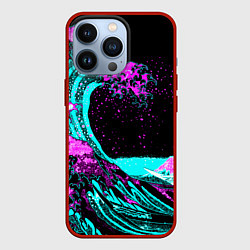 Чехол для iPhone 13 Pro НЕОНОВАЯ ЯПОНИЯ, ВОЛНА, ФУДЗИЯМА NEON JAPAN, цвет: 3D-красный