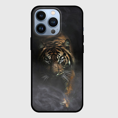 Чехол iPhone 13 Pro Тигр в тумане / 3D-Черный – фото 1