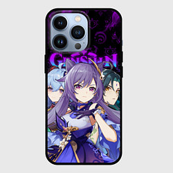 Чехол iPhone 13 Pro GENSHIN IMPACT ГЕРОИНИ В НЕОНОВОМ ОГНЕ NEON FIRE
