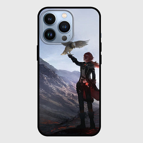 Чехол iPhone 13 Pro ДИЛЮК С ЯСТРЕБОМ DILUC / 3D-Черный – фото 1