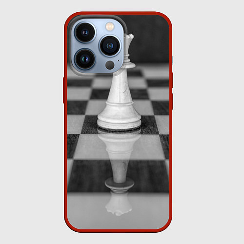 Чехол iPhone 13 Pro Шахматы Ферзь / 3D-Красный – фото 1