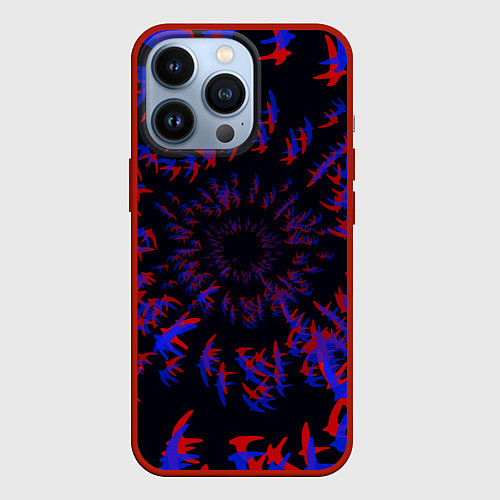 Чехол iPhone 13 Pro Абстракция Стай / 3D-Красный – фото 1