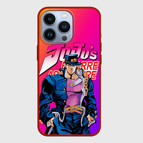 Чехол iPhone 13 Pro JOJO BIZARRE ADVENTURE ДЖО ДЖО ГРАДИЕНТ / 3D-Красный – фото 1