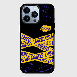 Чехол iPhone 13 Pro LAKERS LOGO БРЫЗГИ КРАСОК