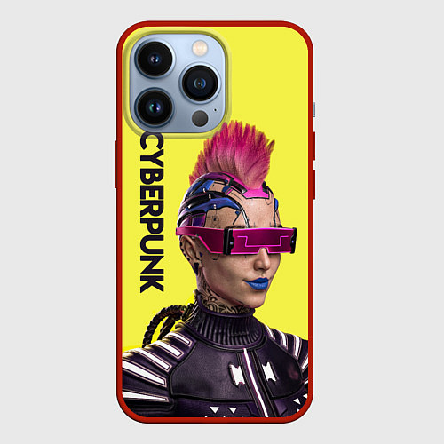 Чехол iPhone 13 Pro Cyberpunk Панк / 3D-Красный – фото 1