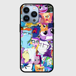 Чехол для iPhone 13 Pro My Little Pony Персонажи, цвет: 3D-черный