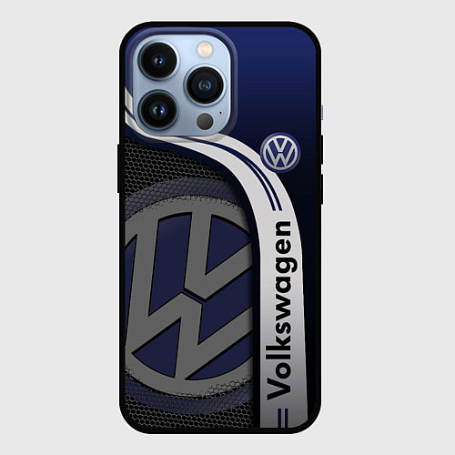 Чехол iPhone 13 Pro Volkswagen Фольксваген / 3D-Черный – фото 1