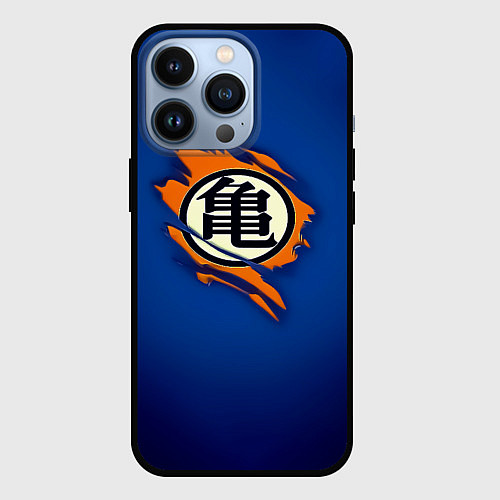 Чехол iPhone 13 Pro Рваный логотип Гоку Dragon Ball / 3D-Черный – фото 1