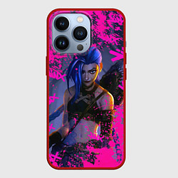 Чехол для iPhone 13 Pro Jinx v2 Arcane LoL, цвет: 3D-красный