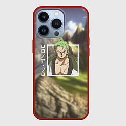 Чехол для iPhone 13 Pro Ван-Пис One Piece, Зоро Ророноа Zoro Roronoa, цвет: 3D-красный