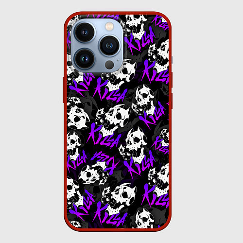 Чехол iPhone 13 Pro JOJO KILLER QUEEN КОРОЛЕВА УБИЙЦА УЗОР / 3D-Красный – фото 1