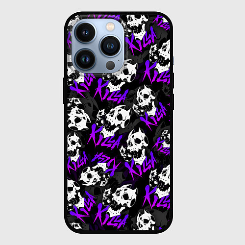 Чехол iPhone 13 Pro JOJO KILLER QUEEN КОРОЛЕВА УБИЙЦА УЗОР / 3D-Черный – фото 1