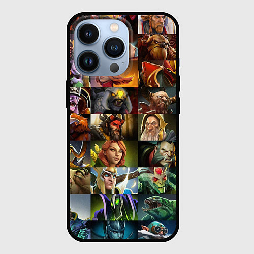 Чехол iPhone 13 Pro HEROES DOTA 2 ПЕРСОНАЖИ ДОТА 2 / 3D-Черный – фото 1