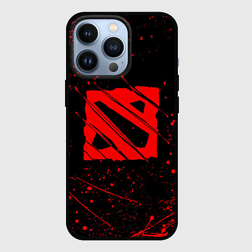 Чехол iPhone 13 Pro DOTA 2 БРЫЗГИ КРАСОК, КРОВЬ / 3D-Черный – фото 1