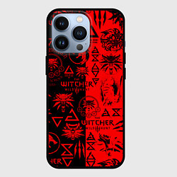 Чехол iPhone 13 Pro THE WITCHER LOGOBOMBING BLACK RED