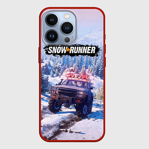 Чехол iPhone 13 Pro SnowRunner Гонки по бездорожью / 3D-Красный – фото 1