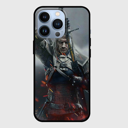 Чехол iPhone 13 Pro ВЕДЬМАК СЕРИАЛ ДИКАЯ ОХОТА / 3D-Черный – фото 1