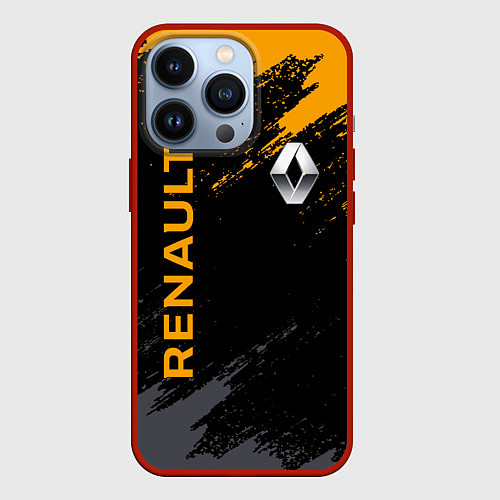 Чехол iPhone 13 Pro RENAULT БРЫЗГИ КРАСОК РЕНО / 3D-Красный – фото 1
