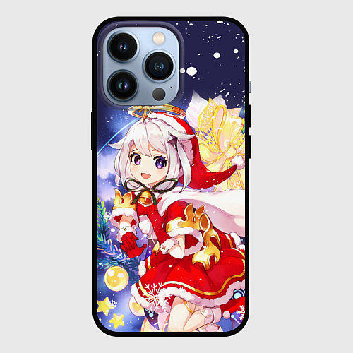 Чехол iPhone 13 Pro ПАЙМОН ГЕНШИН ИМПАКТ НОВОГОДНИЙ 2022 / 3D-Черный – фото 1
