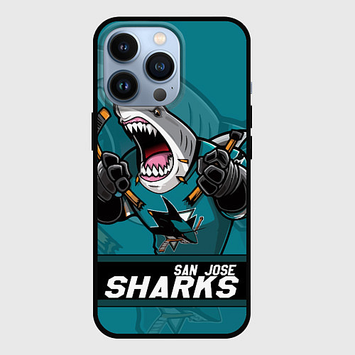 Чехол iPhone 13 Pro San Jose Sharks, Сан Хосе Шаркс / 3D-Черный – фото 1