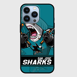 Чехол для iPhone 13 Pro San Jose Sharks, Сан Хосе Шаркс, цвет: 3D-черный