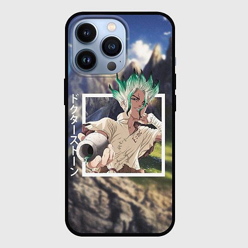 Чехол iPhone 13 Pro Доктор Стоун Dr Stone, Сэнку Ишигами Ishigami Senk / 3D-Черный – фото 1