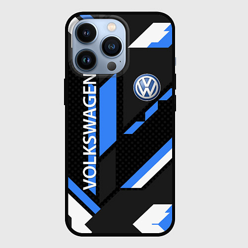 Чехол iPhone 13 Pro VOLKSWAGEN GEOMETRY SPORT / 3D-Черный – фото 1