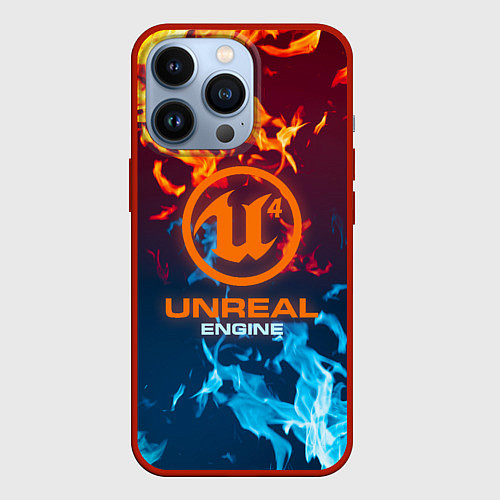 Чехол iPhone 13 Pro Unreal Огонь / 3D-Красный – фото 1