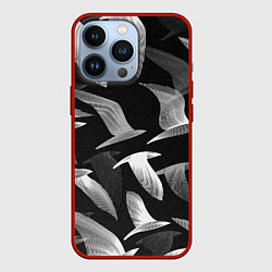 Чехол для iPhone 13 Pro Стая птиц 01, цвет: 3D-красный