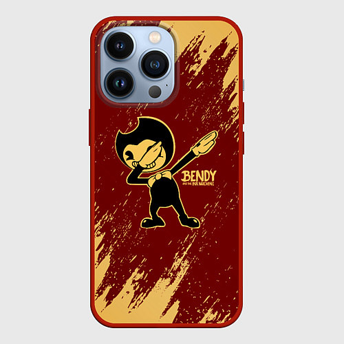 Чехол iPhone 13 Pro Bendy and the ink machine - Dabbing / 3D-Красный – фото 1