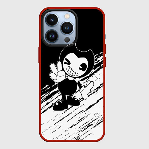 Чехол iPhone 13 Pro Bendy and the ink machine - Bendy / 3D-Красный – фото 1