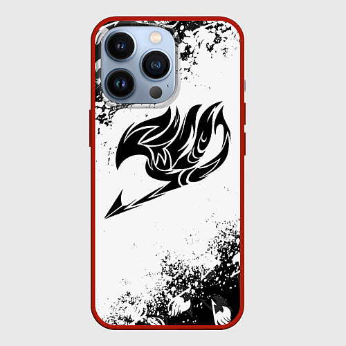 Чехол iPhone 13 Pro ХВОСТ ФЕИ ЧЁРНЫЙ СИМВОЛ FAIRY TAIL BLACK / 3D-Красный – фото 1