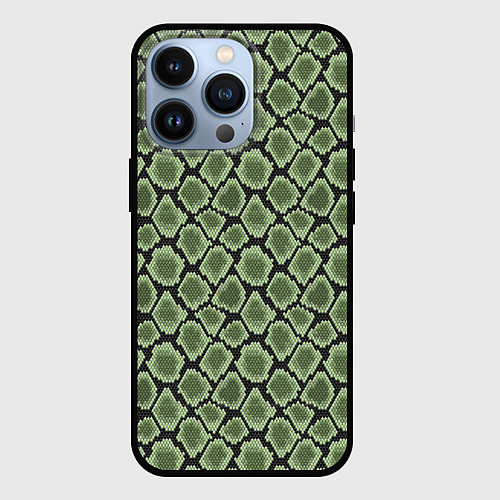 Чехол iPhone 13 Pro Змеиная Шкура Snake / 3D-Черный – фото 1