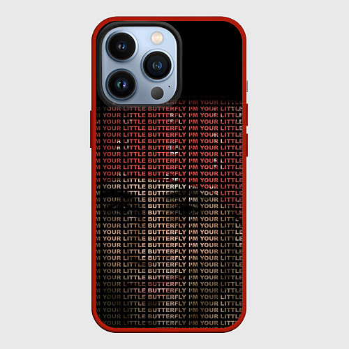 Чехол iPhone 13 Pro IM YOUR LITTLE BUTTERFLY grey / 3D-Красный – фото 1