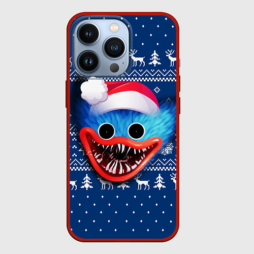 Чехол iPhone 13 Pro POPPY PLAYTIME ХАГИ ВАГИ НОВОГОДНИЙ СВИТЕР 2022 / 3D-Красный – фото 1