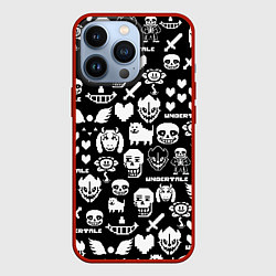 Чехол iPhone 13 Pro UNDERTALE PATTERN БЕЛЫЙ