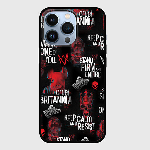 Чехол iPhone 13 Pro WATCH DOGS LEGION REVOLUTION PATTERN / 3D-Черный – фото 1