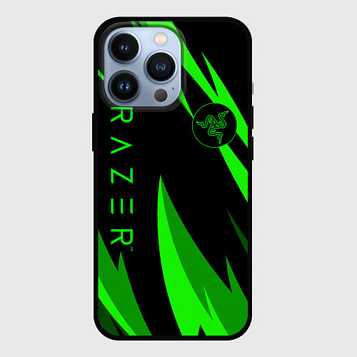 Чехол iPhone 13 Pro RAZER GREEN / 3D-Черный – фото 1